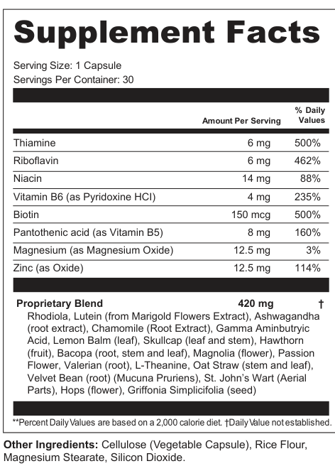 Supplement Facts for Flicker